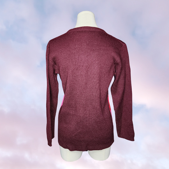 50s Vintage Jack Winter Wool Argyle Cardigan Sweater Retro Preppy Grandma Sz 36 - Picture 4 of 5